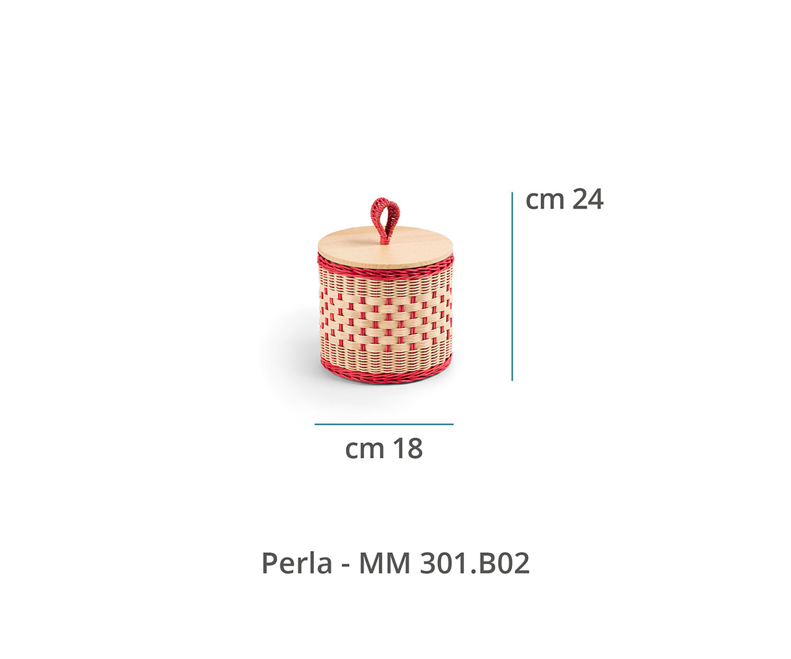 Mila Maurizi Mélodie Perla b-02 barattolo midollino rosa