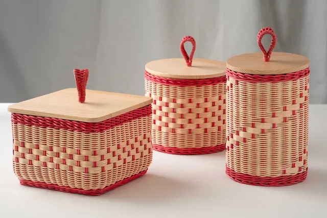 Mila Maurizi Mélodie Perla b-02 barattolo midollino rosa