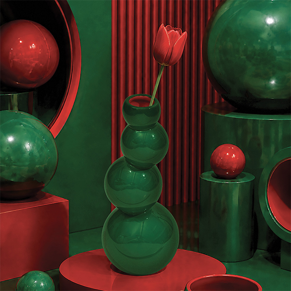 Gangzaï Geometrica Astre GD745 vaso verde per fiori