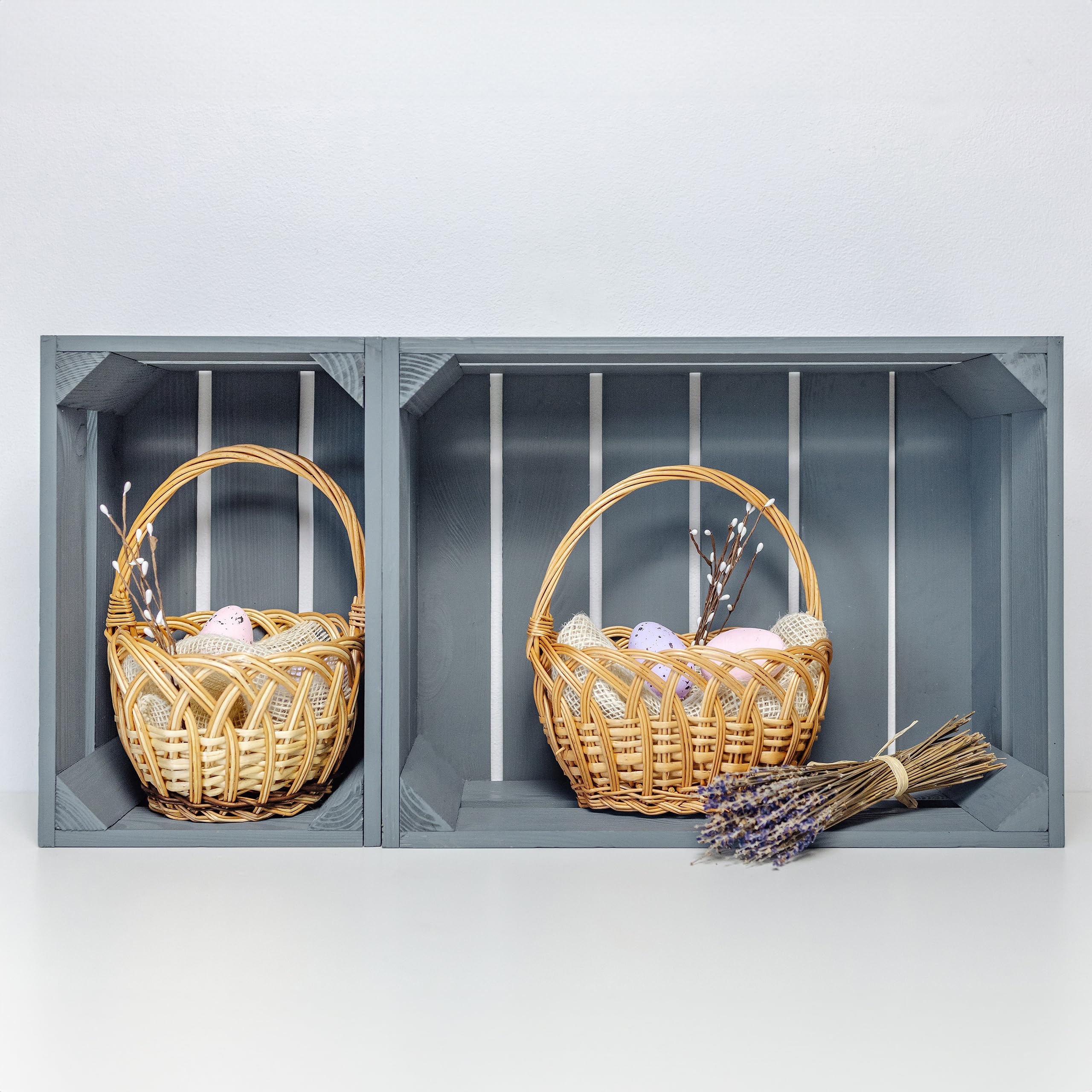 Creative Home cestino in vimini 16x16x23 cm traforato con manico