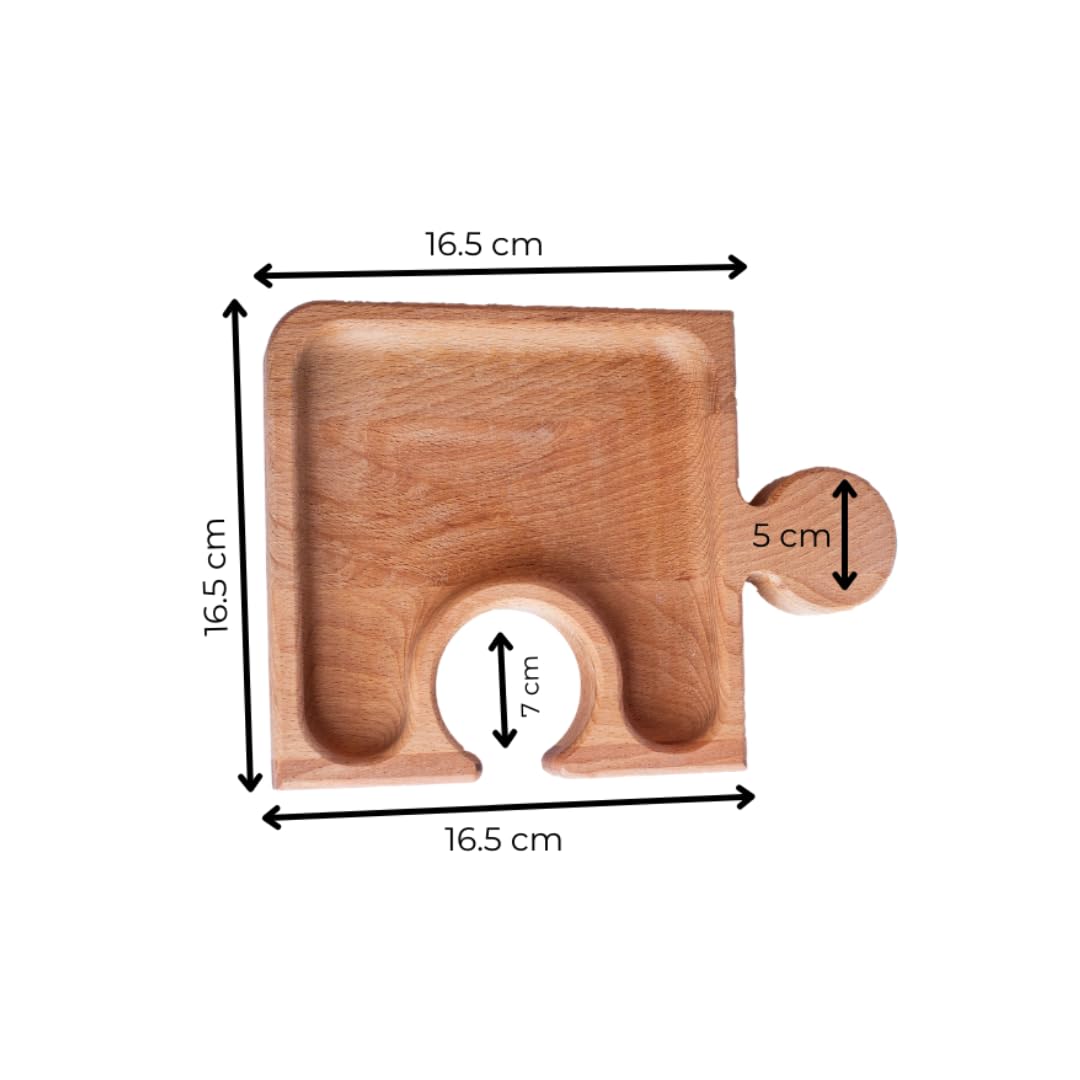 Inca vassoio aperitivo set 4 pezzi legno faggio portacalice
