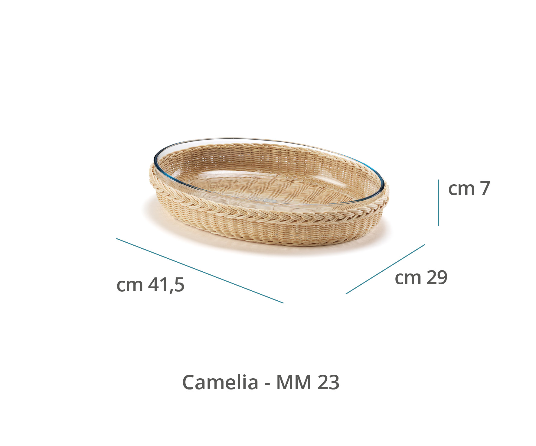 Mila Maurizi Mise en Place Camelia L cestino midollino per pyrex