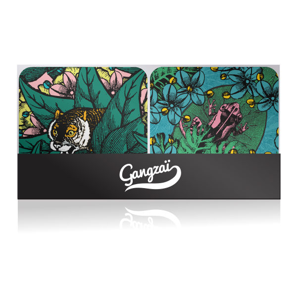 Gangzaï Safari D266 set 4 sottobicchieri per la tavola