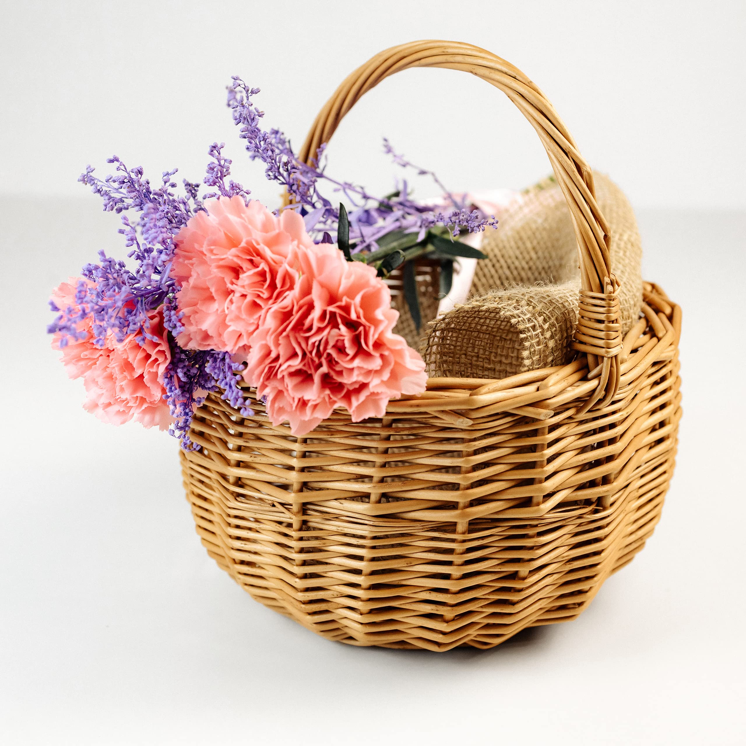 Creative Home Cestino Vimini Marrone 22x22x26 cm con Manico