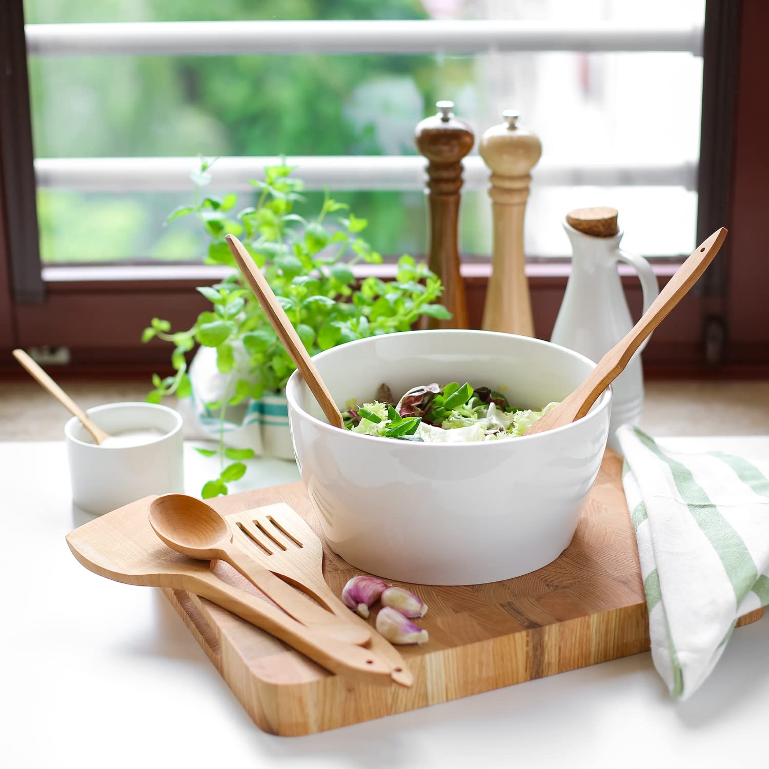 Creative Home Set 6 Utensili Cucina Legno di Ciliegio