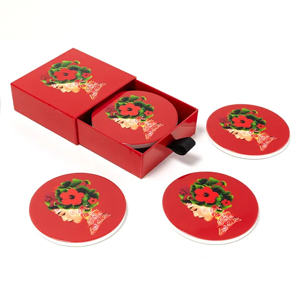 Gangzaï Lotus GD536 set 4 sottobicchieri per la tavola