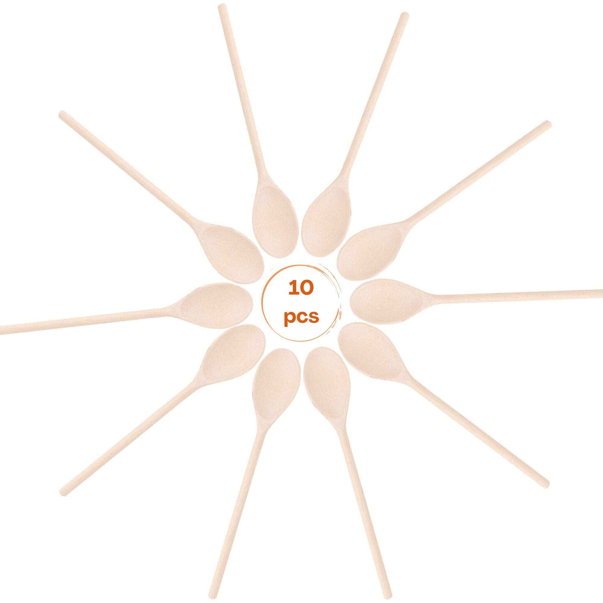 Creative Home Set 10 Cucchiai Legno di Faggio 30 cm