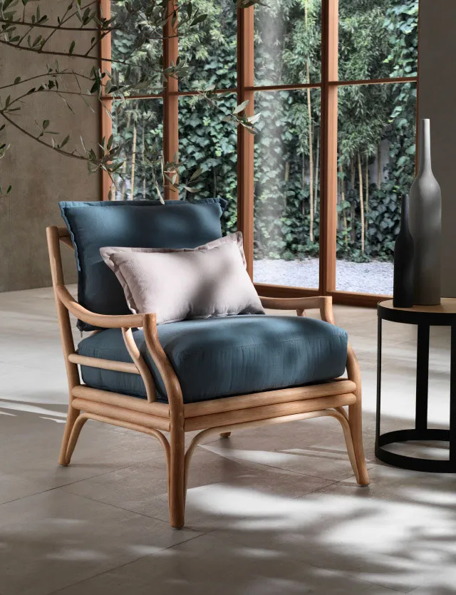 Mila Maurizi Maison Natalie poltrona rattan con cuscini