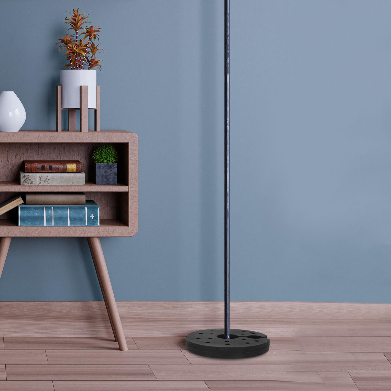 MUCKLILY Base Lampada da Tavolo Ferro Nera Rotonda 19 cm