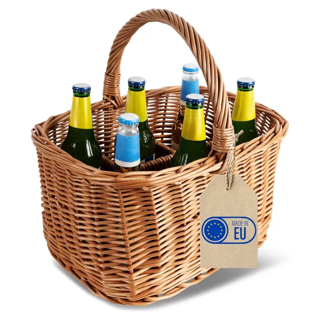 Creative Home Portabottiglie Vimini 40x31x38 cm 6 Bottiglie