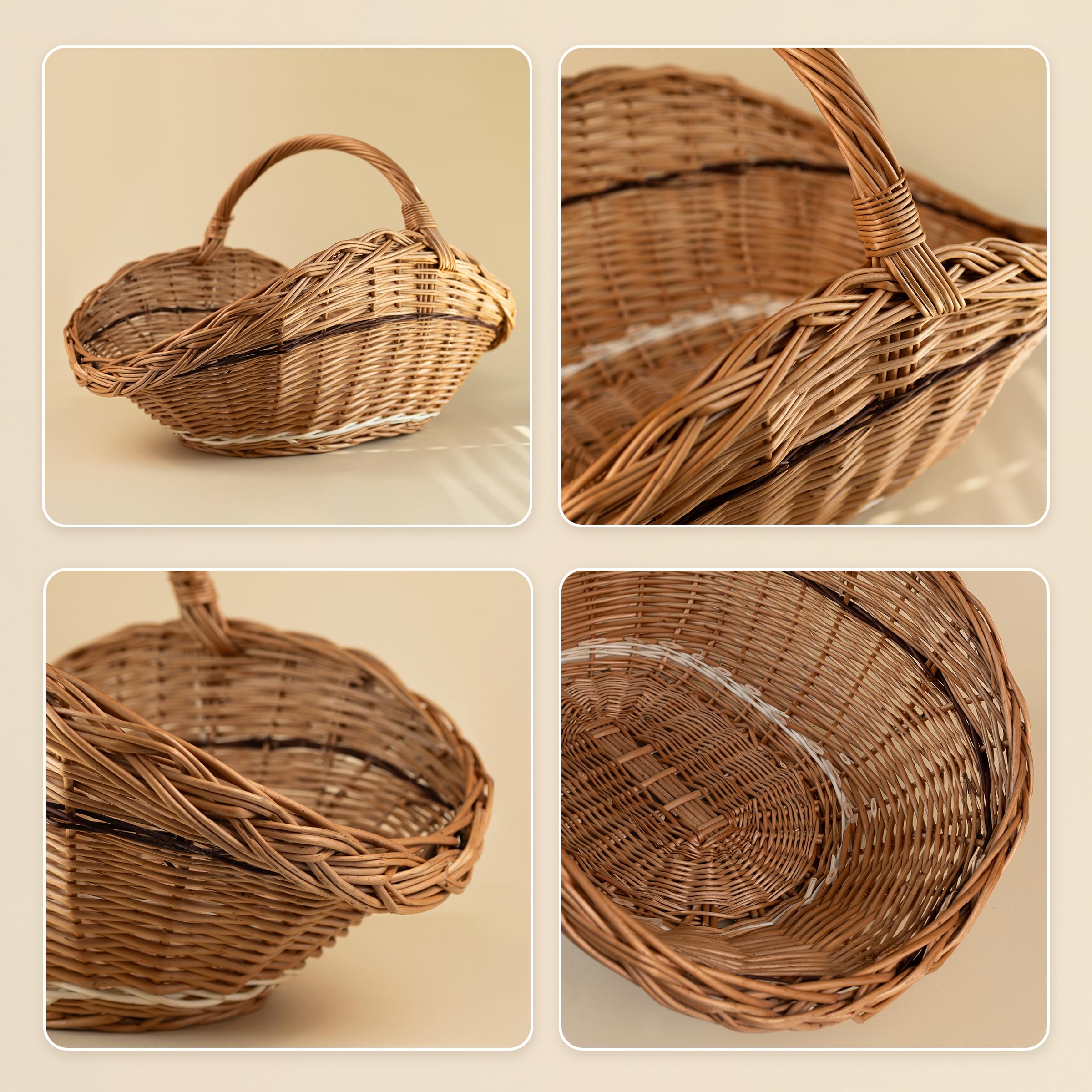 Creative Home Cesto Portalegna in Vimini 67x41x43 cm Marrone