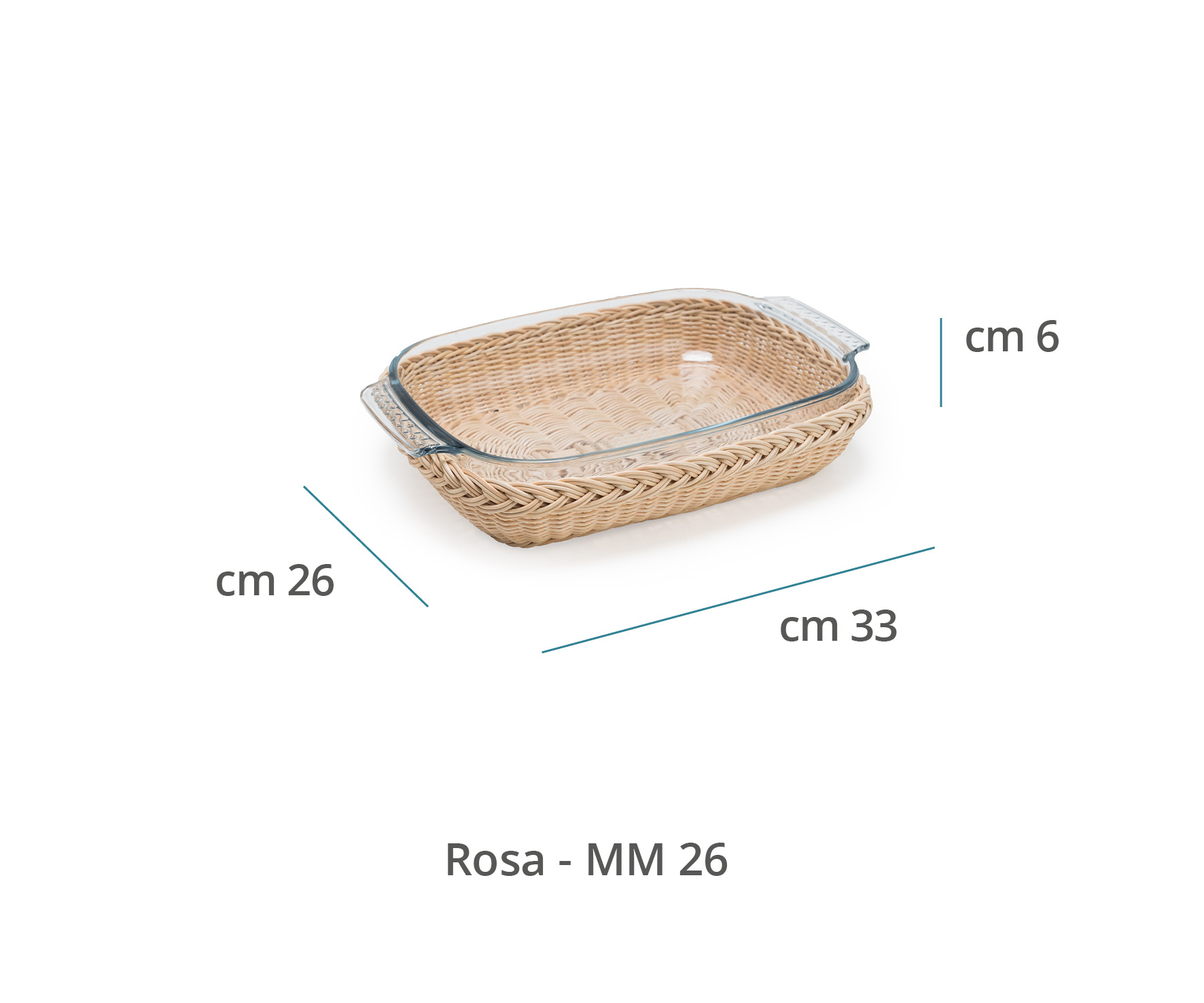 Mila Maurizi Mise en Place Rosa L cesto portapirofila midollino