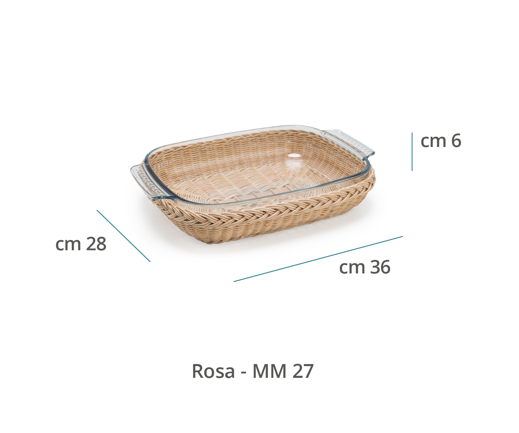 Mila Maurizi Mise en Place Rosa XL cesto portapirofila midollino