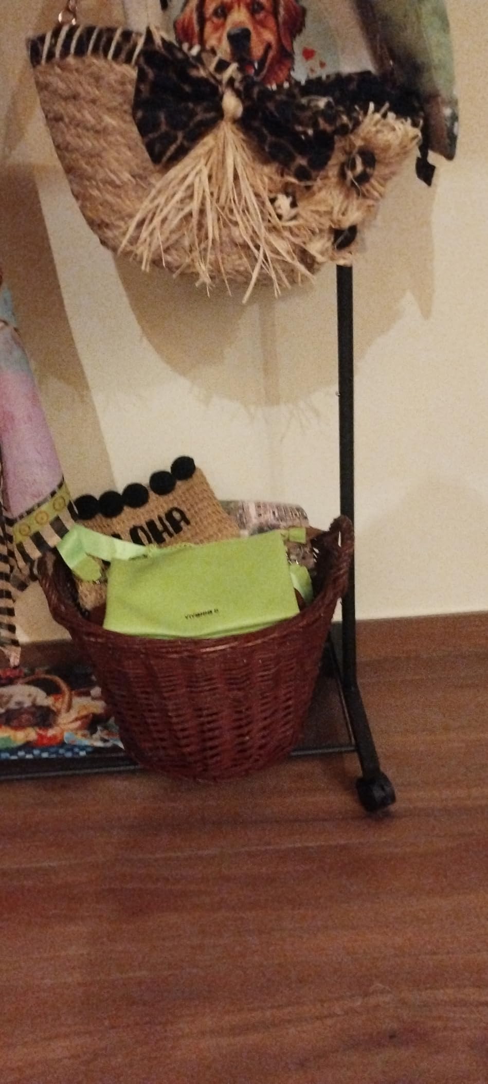 Creative Home Cesto Vimini Portalegna Ø45 cm con Manici