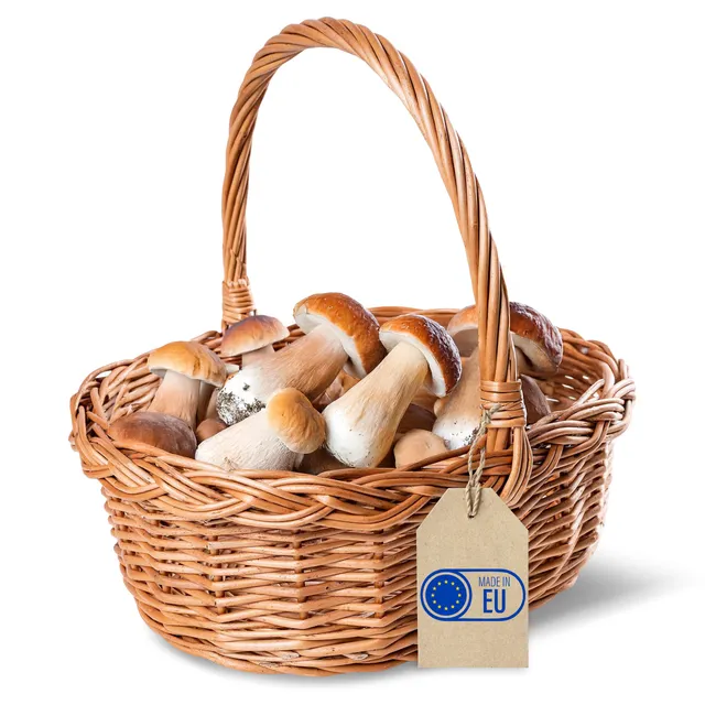 Creative Home Cestino Vimini Manico 30x27x24 cm Naturale