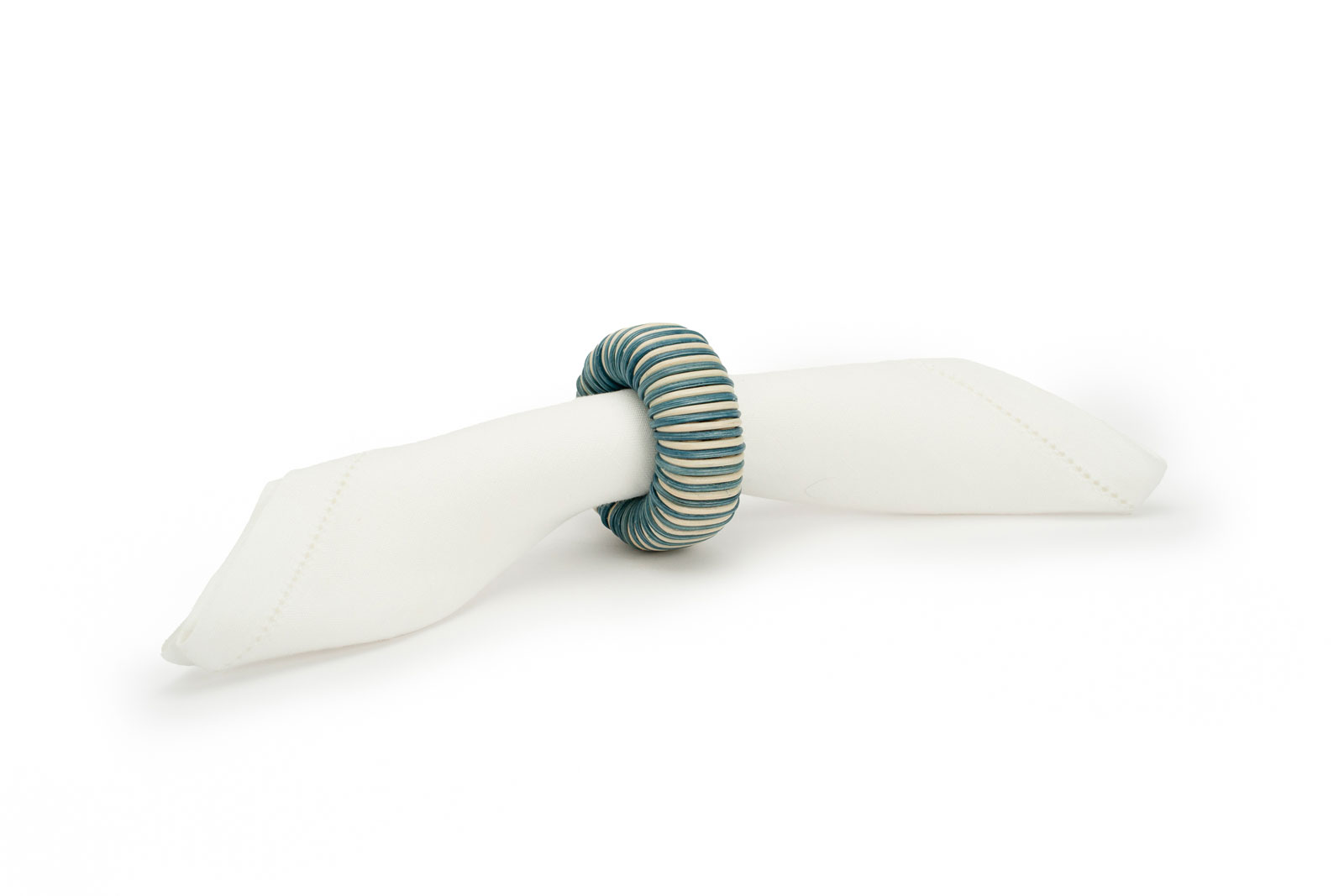 Mila Maurizi Mélodie Melograno B-01 anello portatovagliolo blu guado