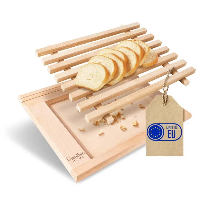 Creative Home tagliere pane faggio 35,5 cm con griglia