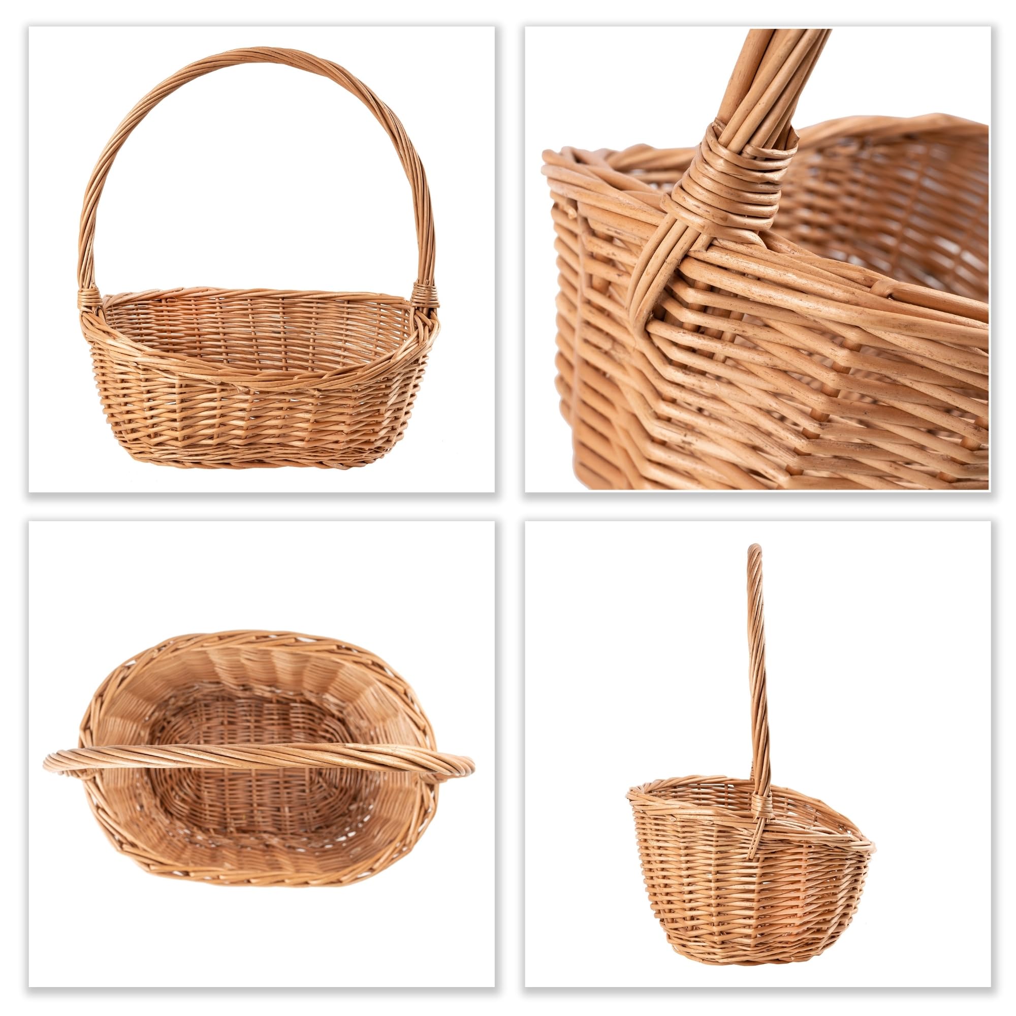 Creative Home Cesto Regalo Vimini Ovale 37x30x37 cm Marrone