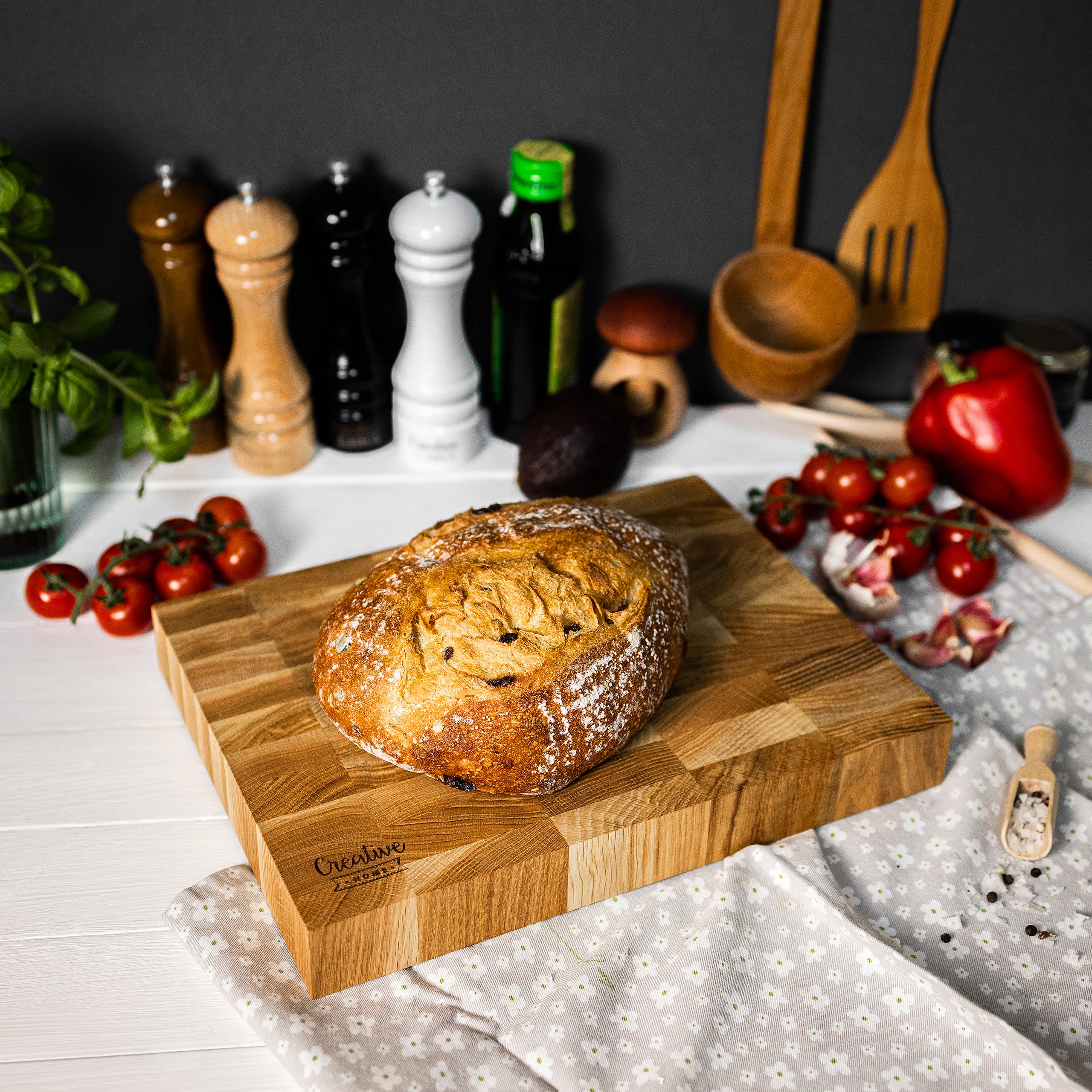Creative Home Tagliere Quercia 32x24x4 cm Legno Massiccio