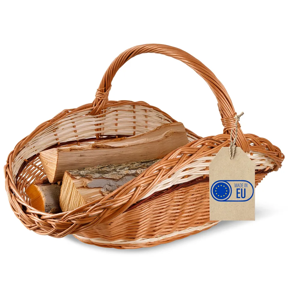 Creative Home Cesto Portalegna in Vimini 67x41x43 cm Marrone