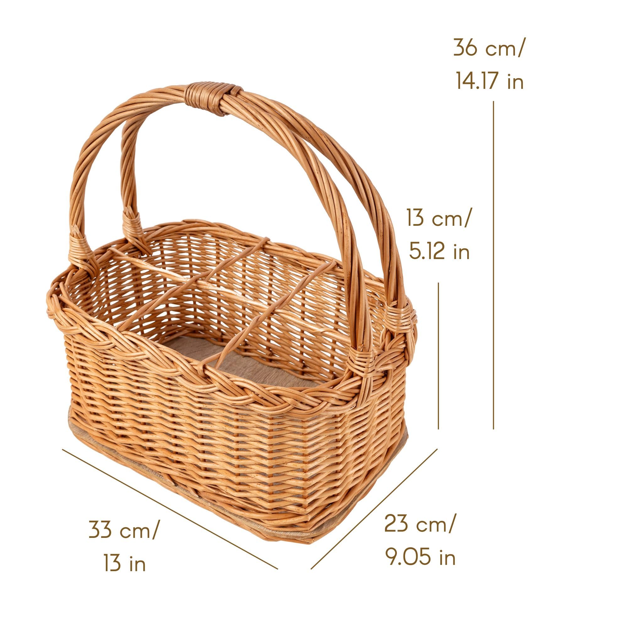 Creative Home Cestino Portabottiglie Vimini 6 Bottiglie 33x23x36 cm