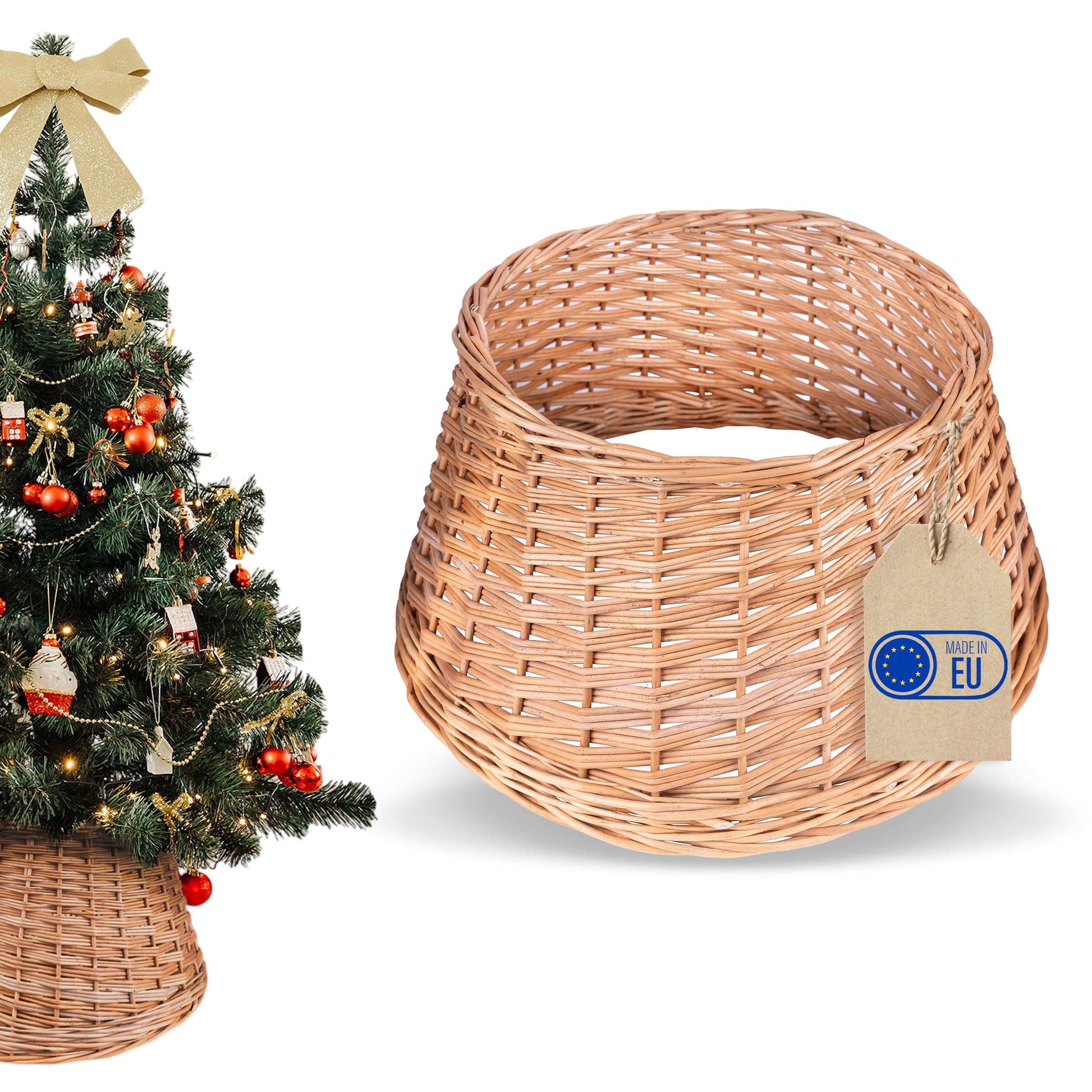 Creative Home Collare Albero Natale Vimini Naturale Ø 46x24 cm