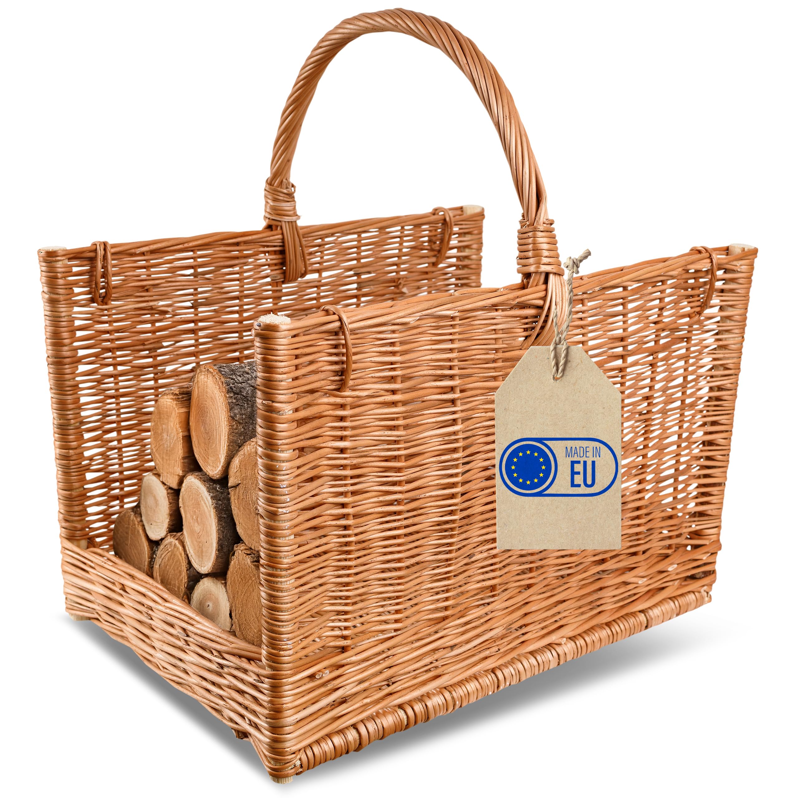 Creative Home Cesto Portalegna Vimini 50x34x50 cm con Manico