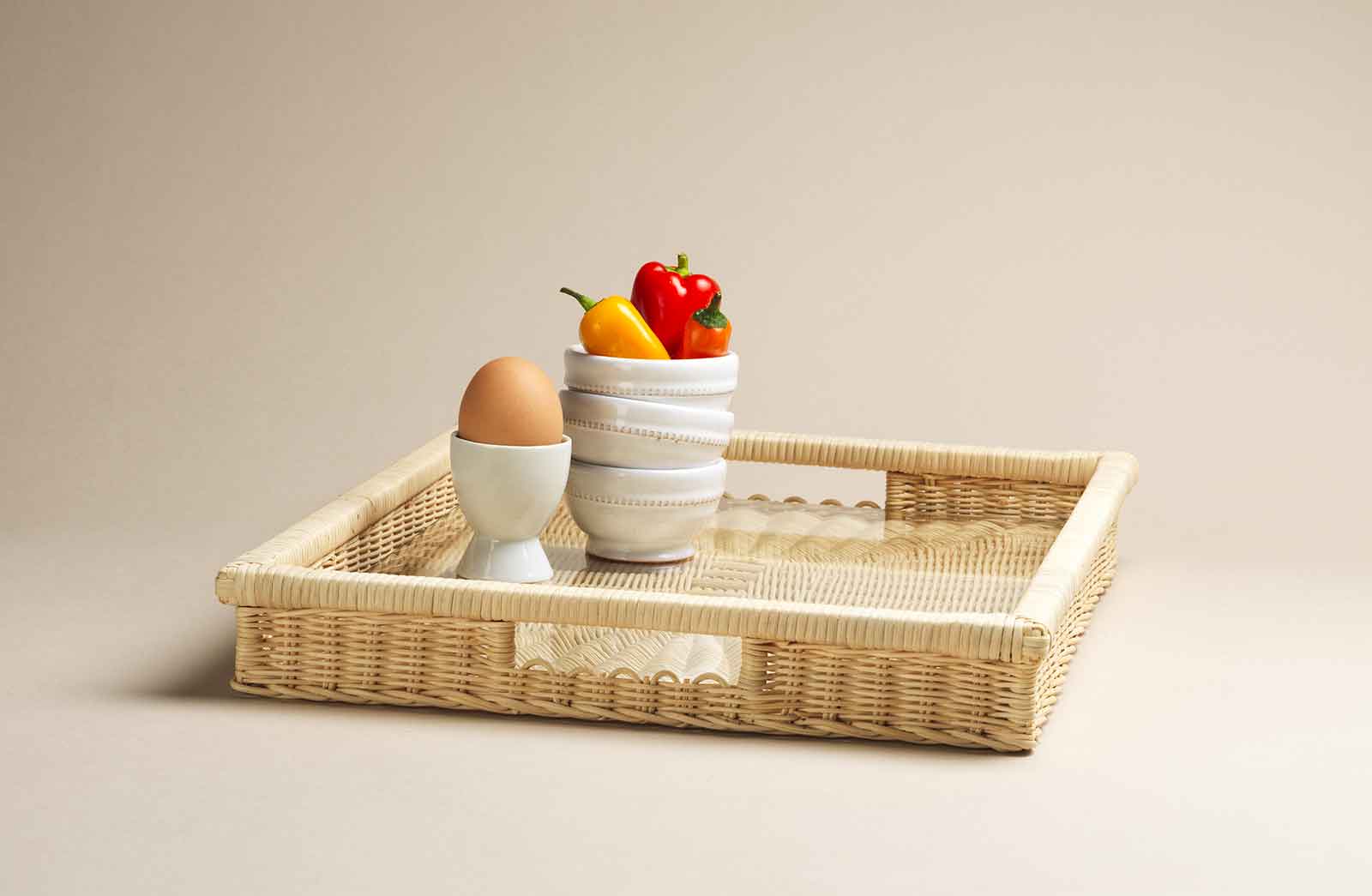 Mila Maurizi Narciso vassoio quadrato vetro colazione