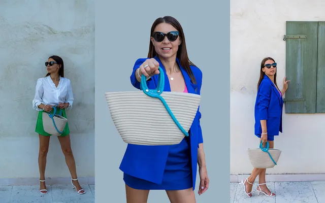 InBag Day Borsa Corda Mare Giorno Manici Contrasto