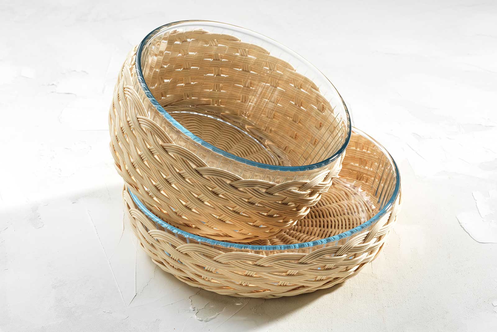 Mila Maurizi Vaniglia cesto midollino stampo Pyrex