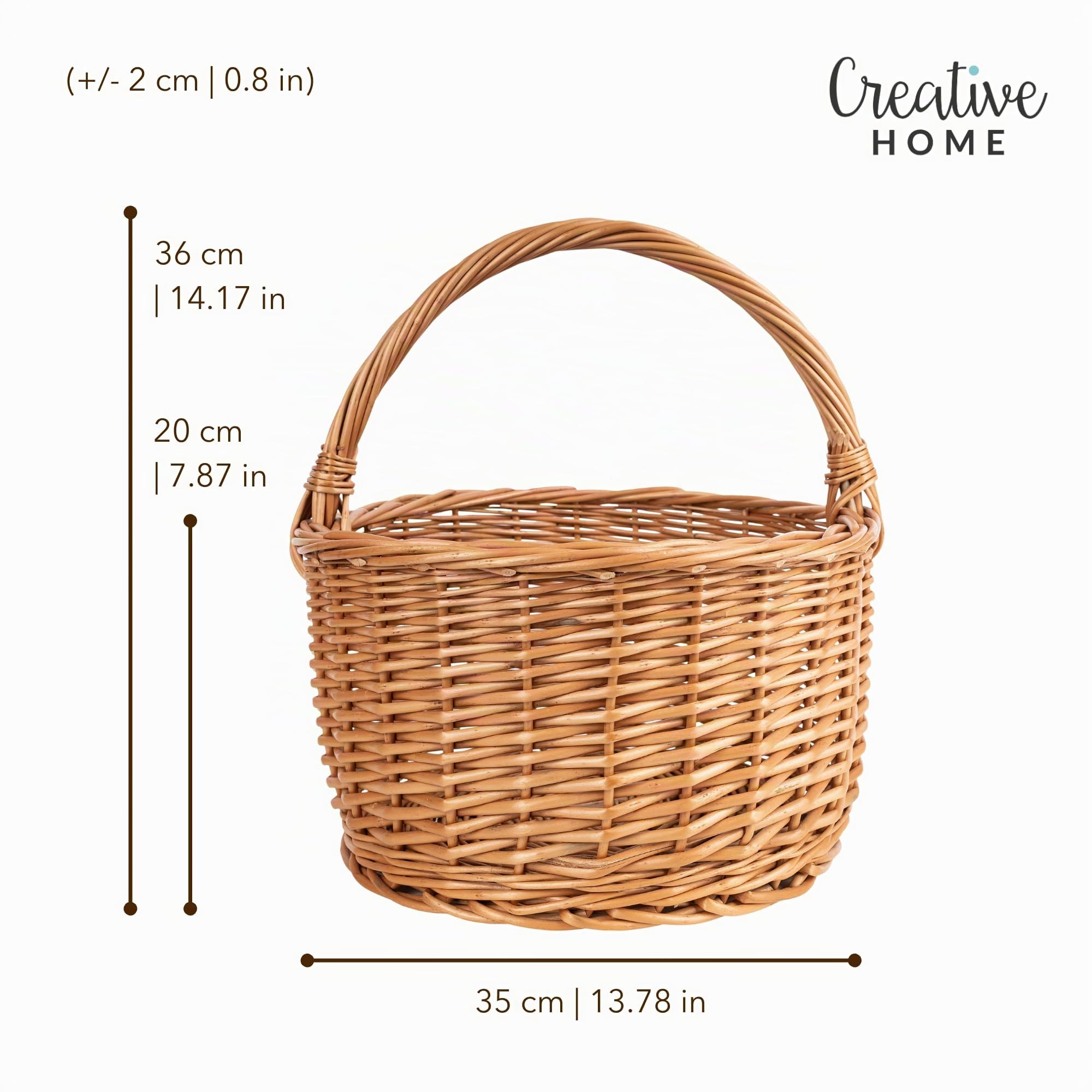Creative Home Cestino in Vimini 35x35x36 cm Marrone per Tavola
