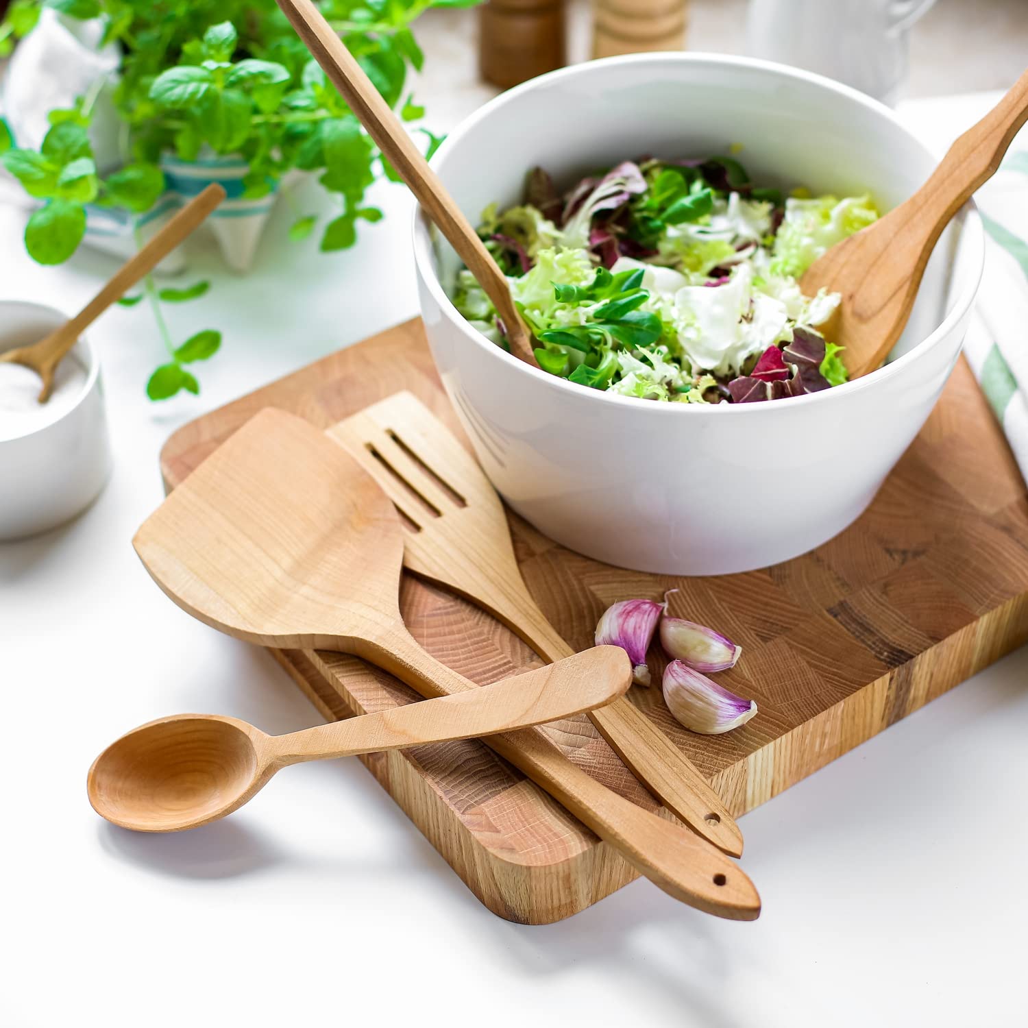 Creative Home Set 6 Utensili Cucina Legno di Ciliegio