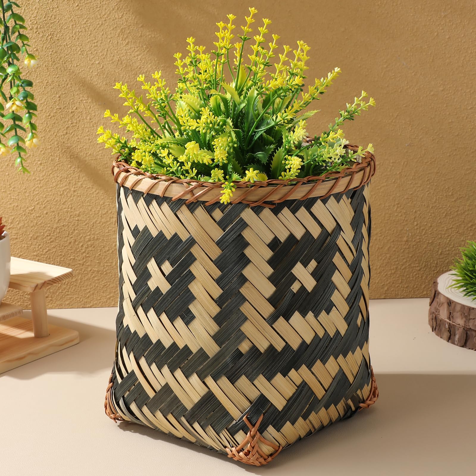 MUCKLILY Cestino Intrecciato Cotone Organizer Casa Bagno