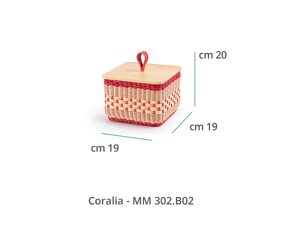 Mila Maurizi Mélodie Coralia B-02 scatola rosa con coperchio