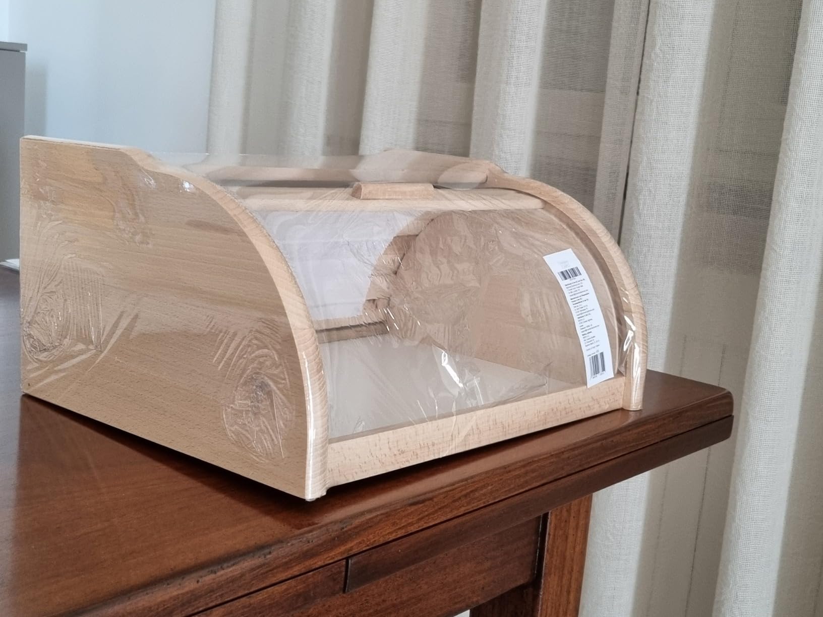 Creative Home Portapane Legno Coperchio Scorrevole 38 cm Marrone