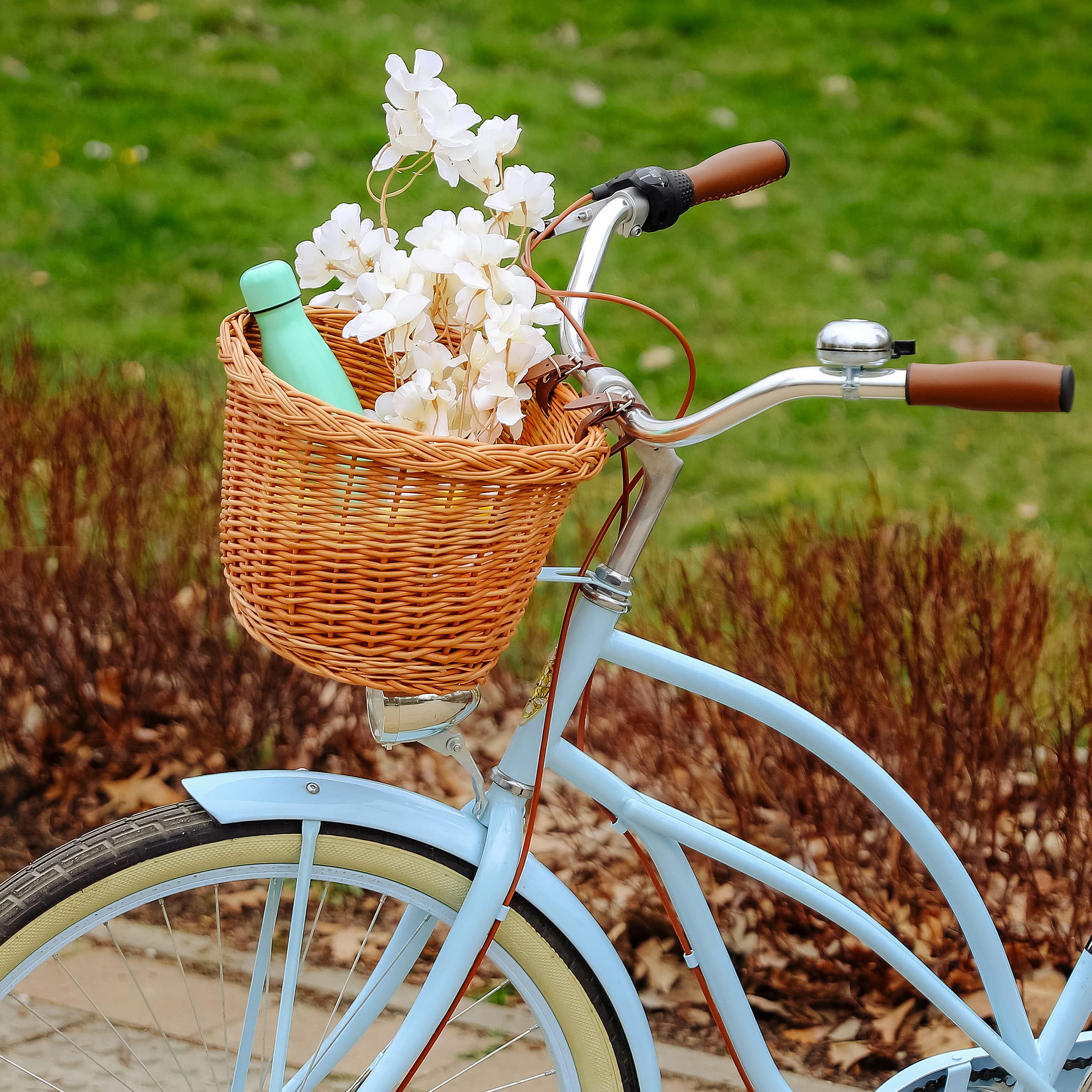 Creative Home Cestino Bici Vimini 36x29x23 cm Anteriore 5 kg