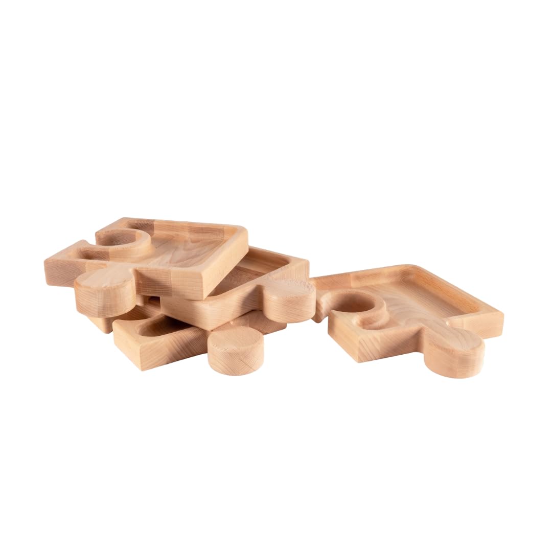 Inca vassoio aperitivo set 4 pezzi legno faggio portacalice