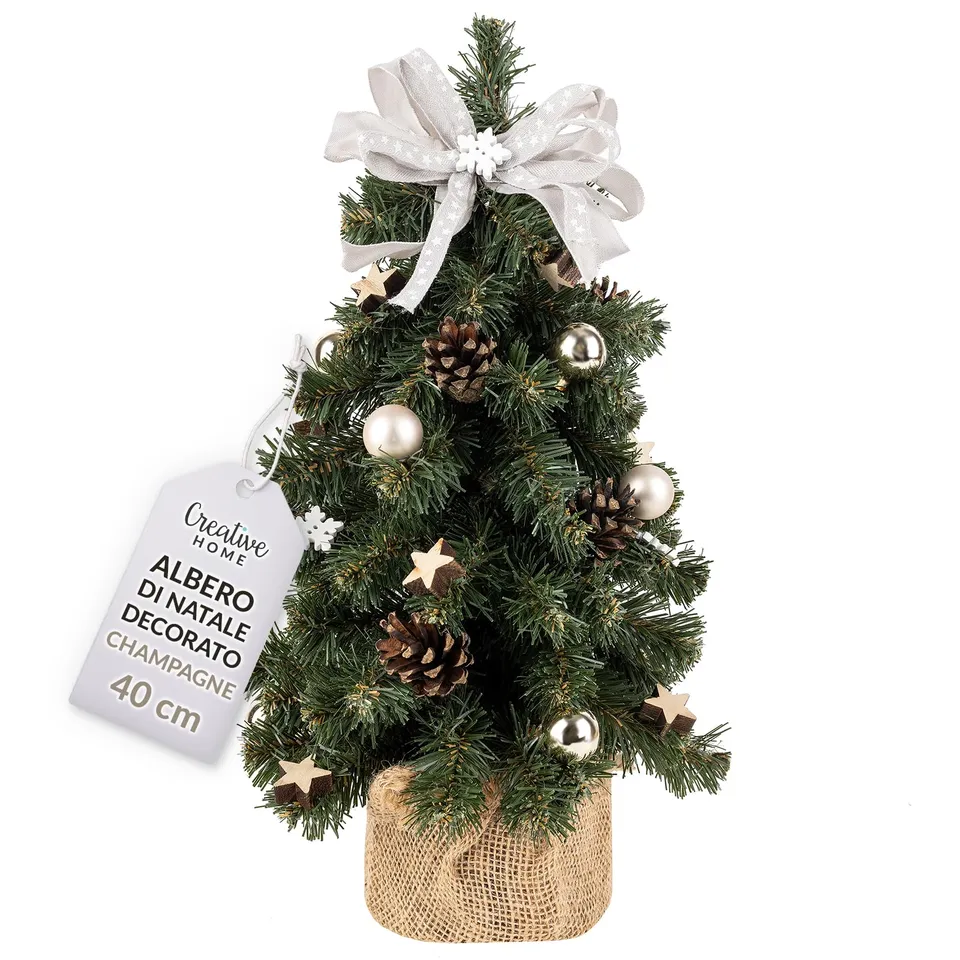 Creative Home Albero Natale Artificiale Champagne 40 cm da Tavolo