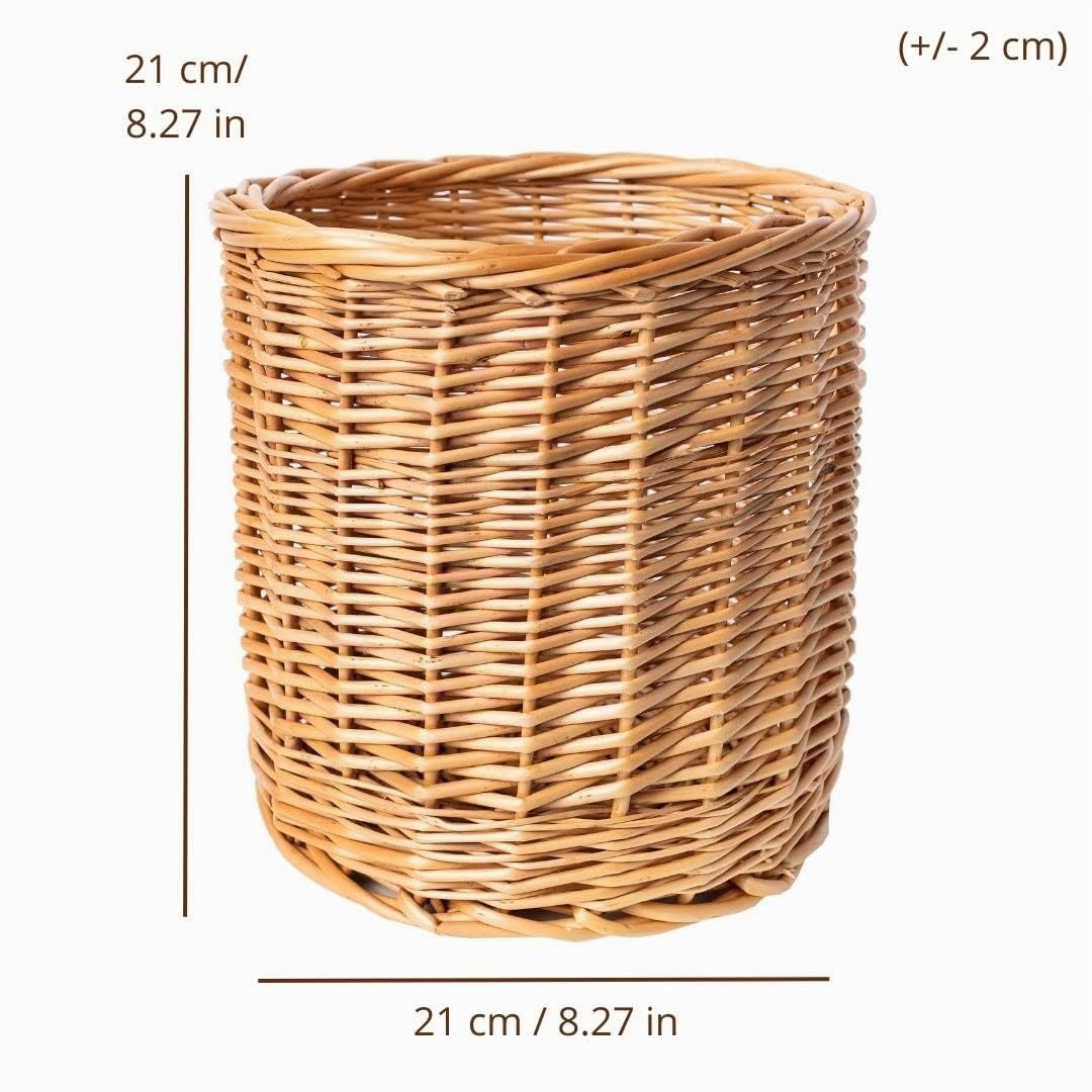 Creative Home Cesto in Vimini 21x21x21 cm Coprivaso Marrone