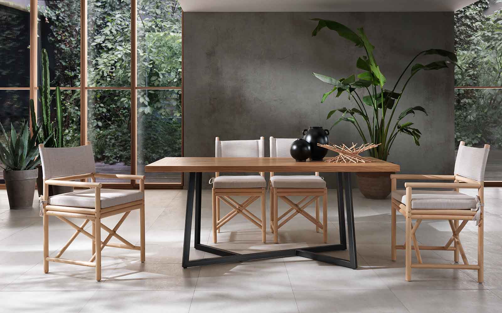 Mila Maurizi Maison Lia sedia in rattan con cuscino