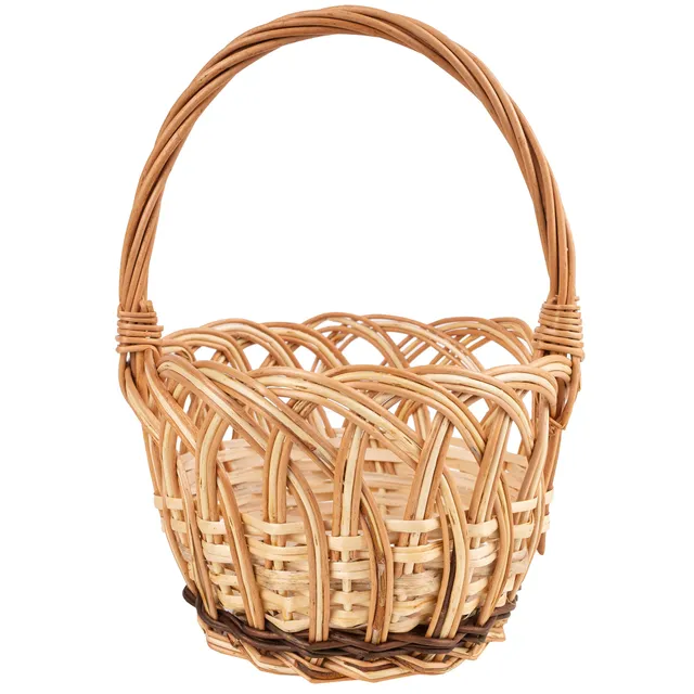 Creative Home cestino in vimini 16x16x23 cm traforato con manico