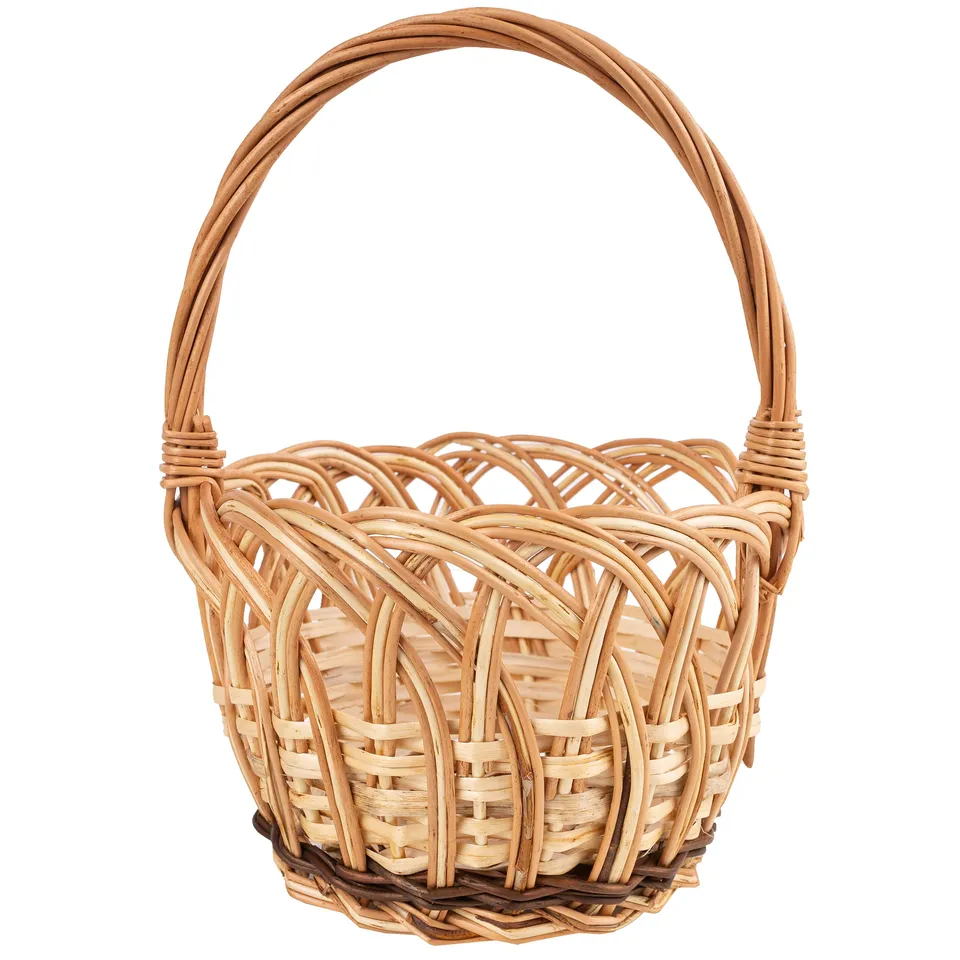 Creative Home cestino in vimini 16x16x23 cm traforato con manico