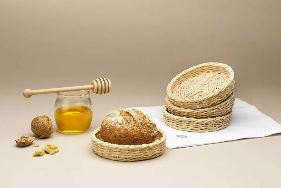 Mila Maurizi Mise en Place Mimosa cestino pane midollino naturale
