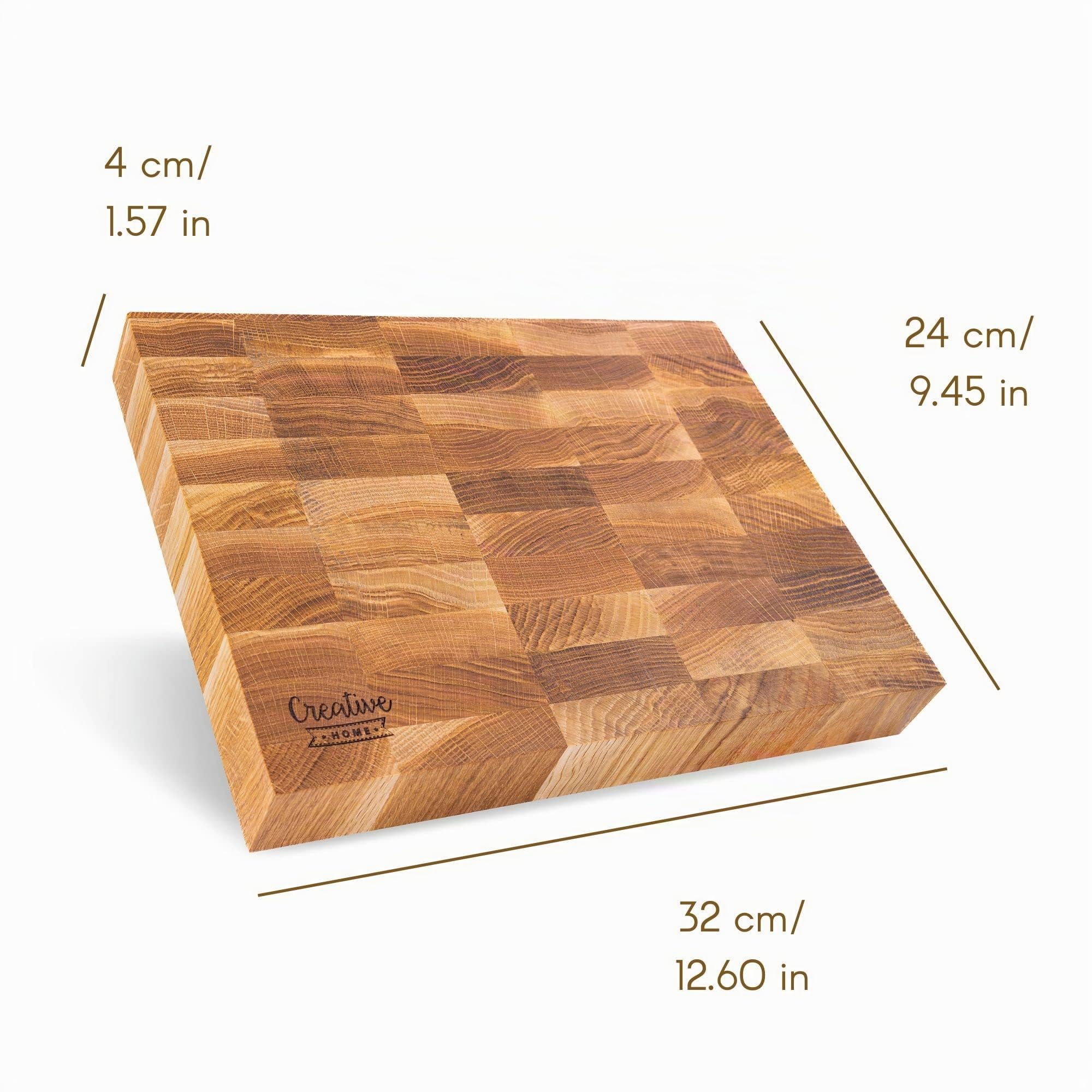 Creative Home Tagliere Quercia 32x24x4 cm Legno Massiccio