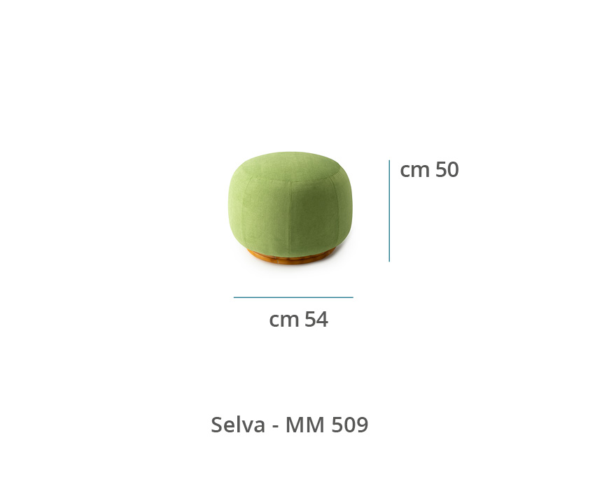 Mila Maurizi Jungle Revival Selva pouf legno tessuto