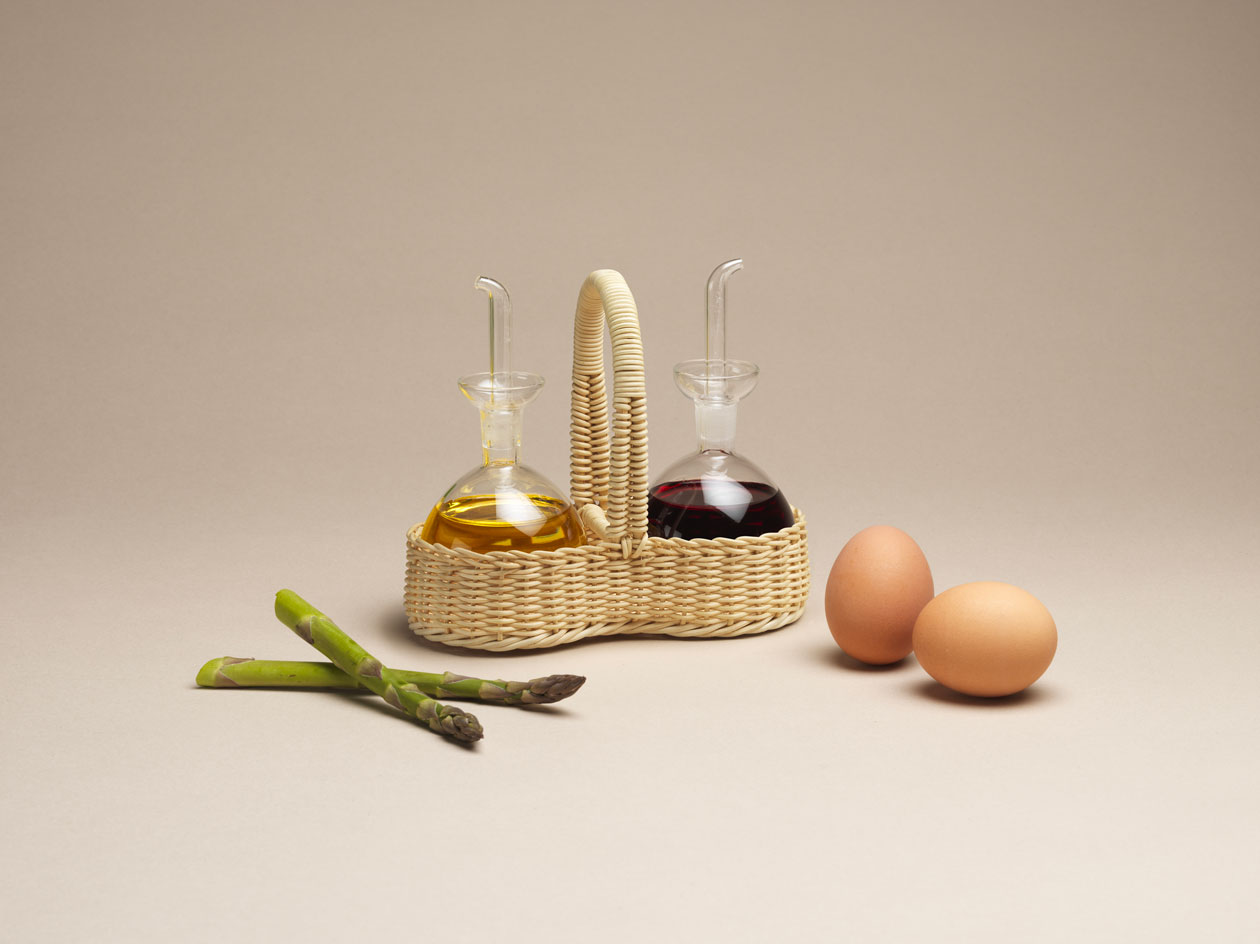 Mila Maurizi Mise en Place Petunia set olio e aceto vetro