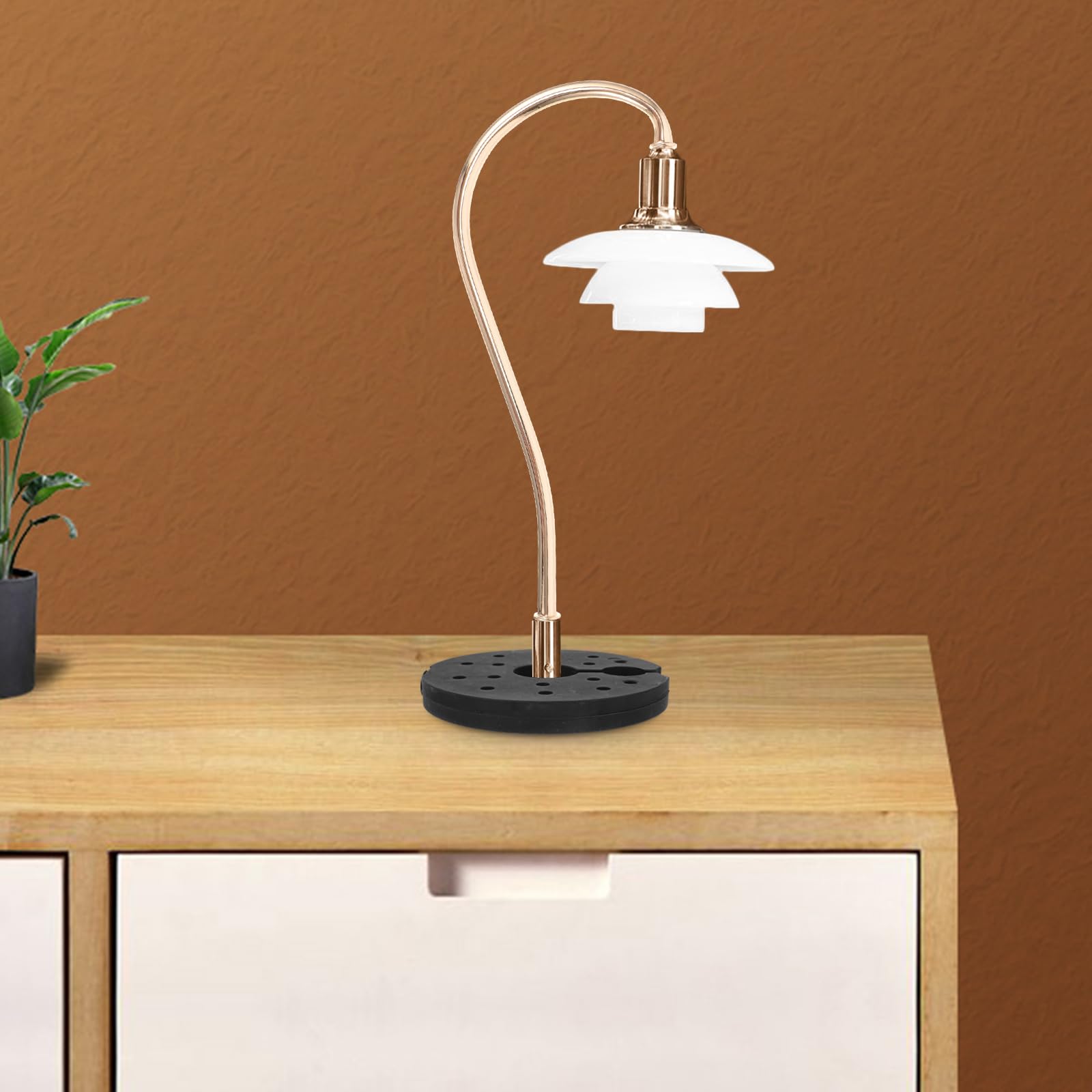 MUCKLILY Base Lampada da Tavolo Ferro Nera Rotonda 19 cm