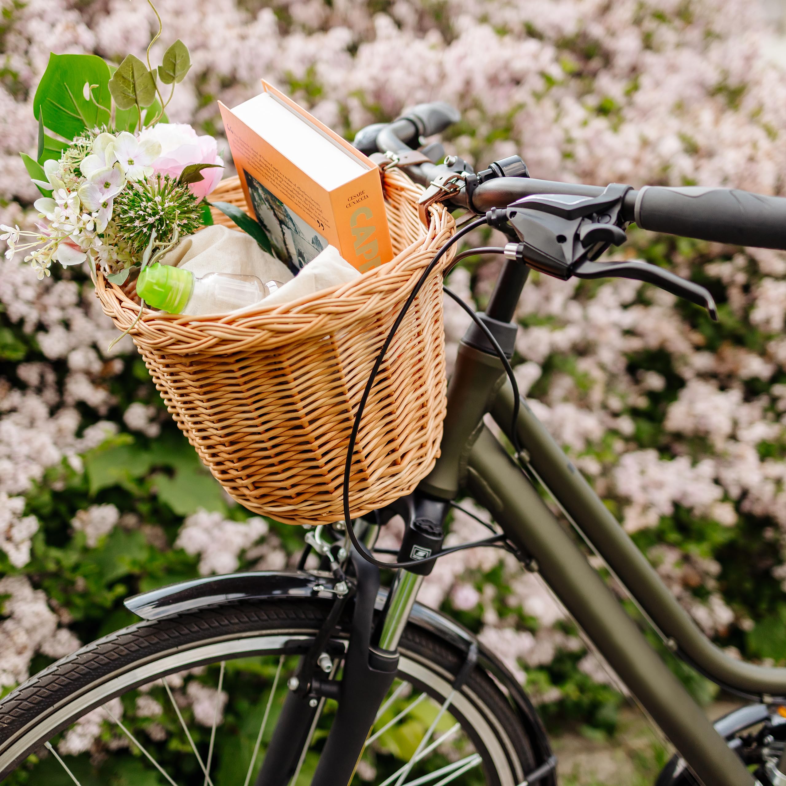 Creative Home Cestino Bici Vimini 36x29x23 cm Anteriore 5 kg