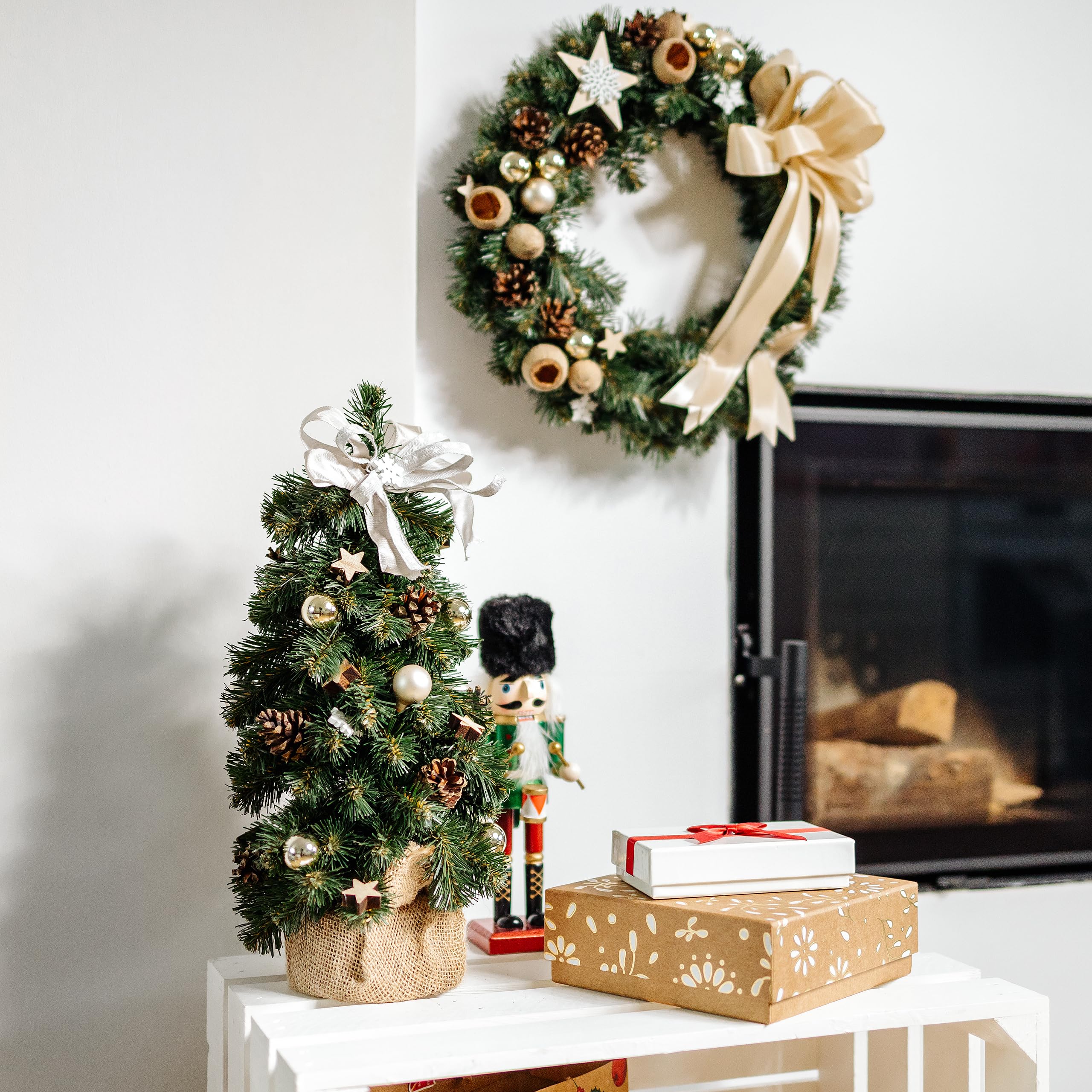 Creative Home Albero Natale Artificiale Champagne 40 cm da Tavolo