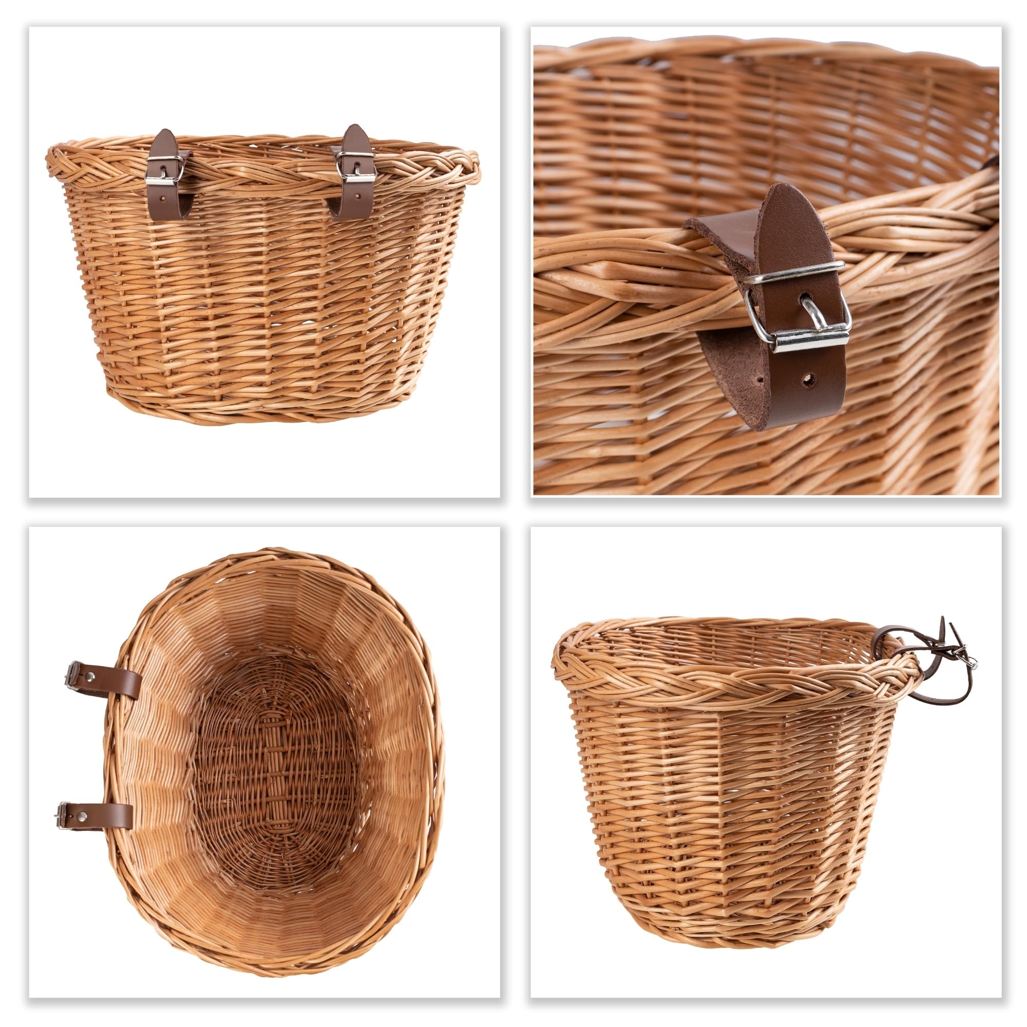 Creative Home Cestino Bici Vimini 36x29x23 cm Anteriore 5 kg